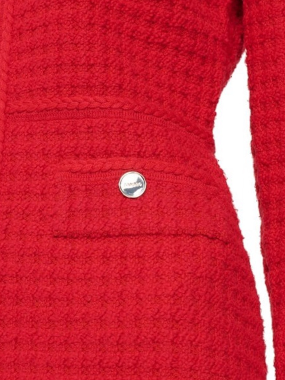 NWT ❤️💄SANDRO Tweed Red Long Sleeve Wool blend Mini dress size S - Picture 3 of 8